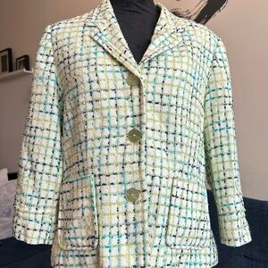 Sag Harbor Green and Blue Tweed Blazer